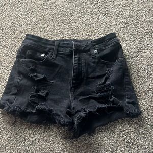 black jean shorts